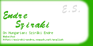 endre sziraki business card